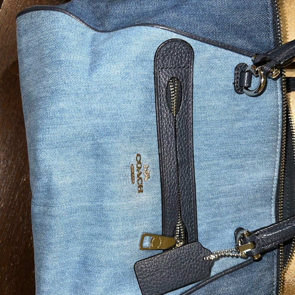 Denim coach bag, never used